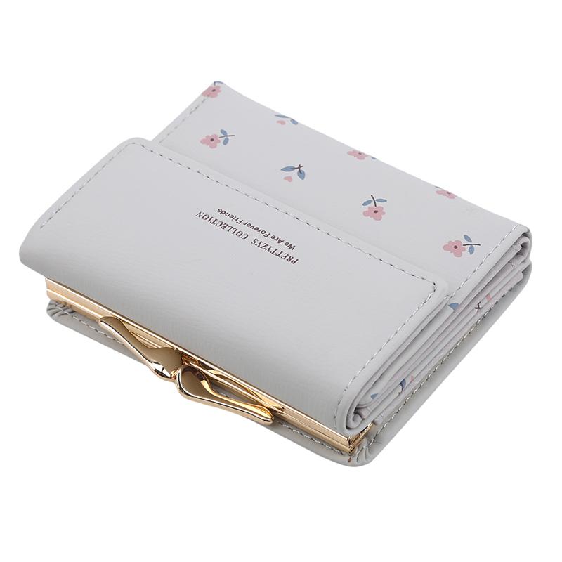 Small Printing Wallets Women Leather Phone Wallets Female Short Zipper Purses Money Credit Card Holders Clutch Bags
