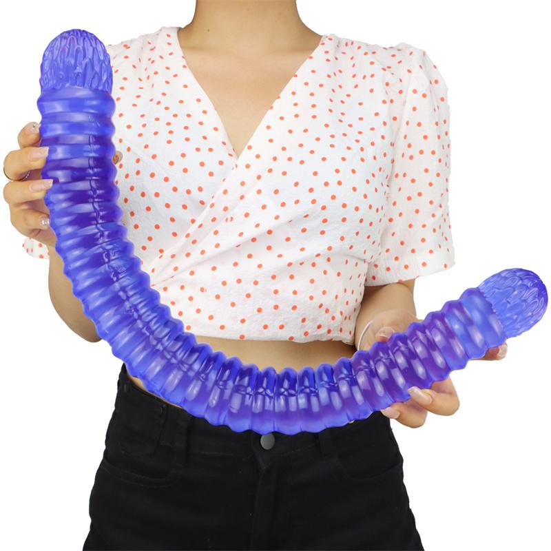 56cm Extra-long Double-headed Threaded Dildo Oversized Thick Anal Whip Sex Adult Products