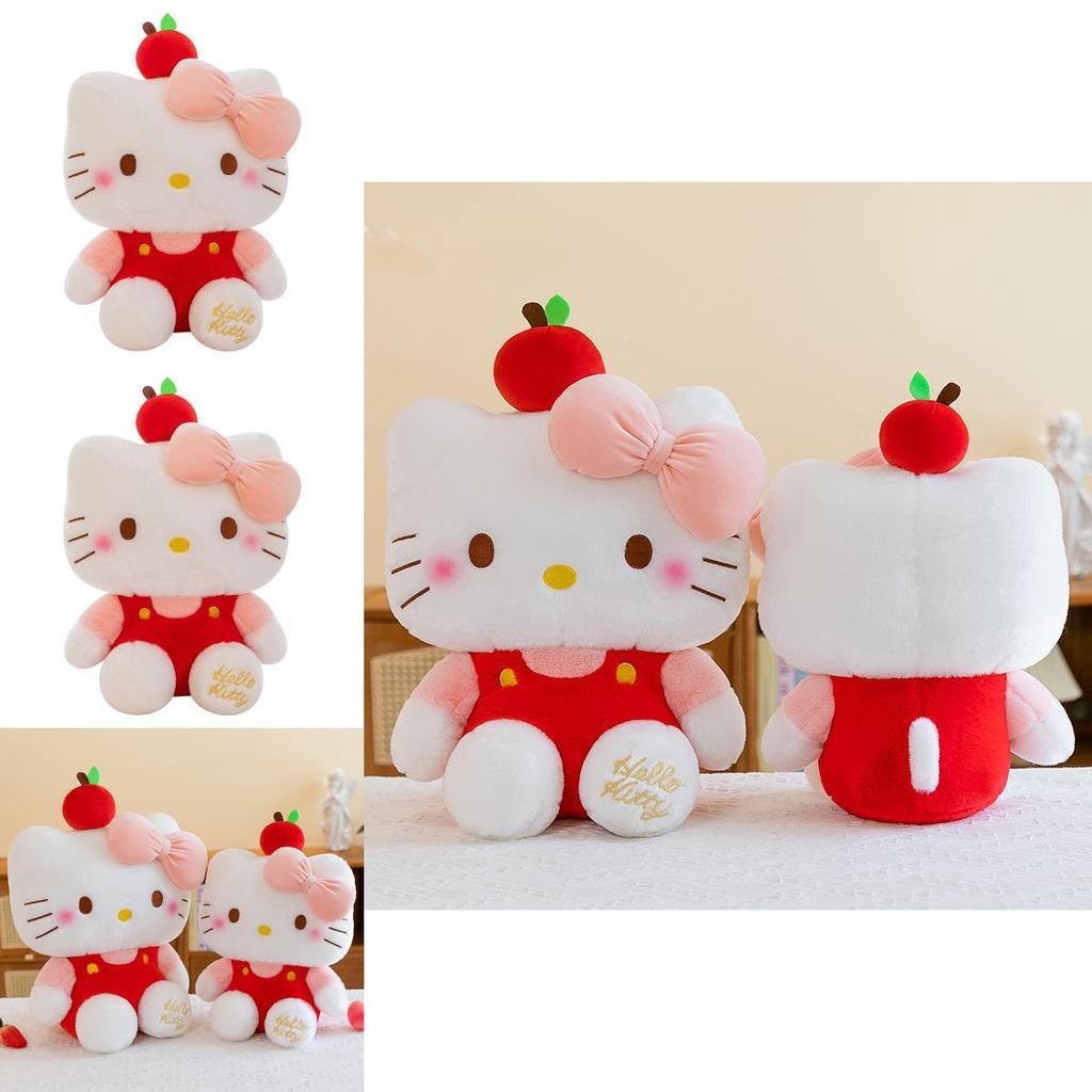 Hello Kitty Cartoon Plush Toy With Fluffy Exterior For Bedroom Decor And Gift Giving
