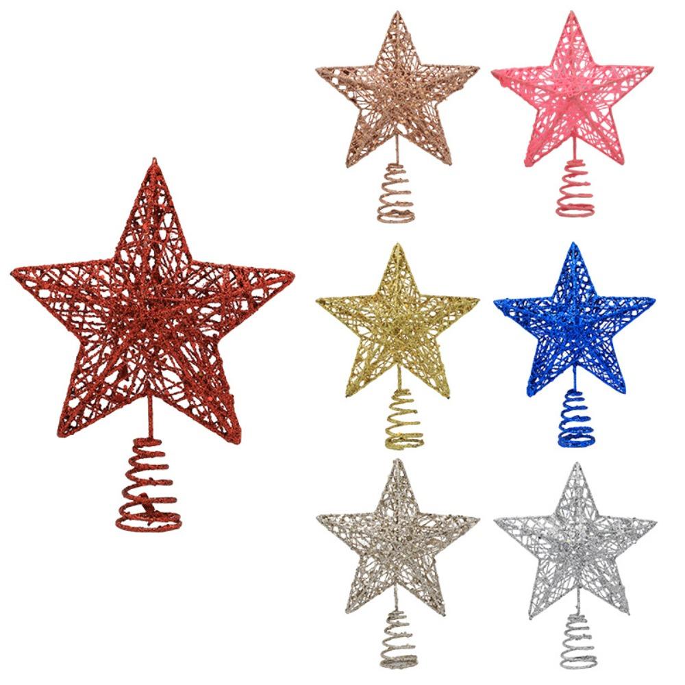 Five Pointed Star Iron Decoration, Tree Top Star Glitter, Vertical Five Pointed Star, Christmas Decoration Supplies