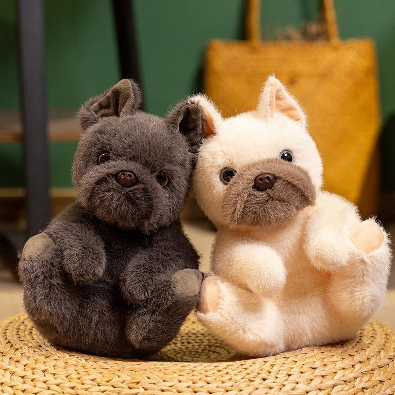 Cute Simulated Sitting Bulldog Doll Plush Toy Puppy Dog Doll Boy Company Soothing Doll