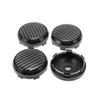 ACROPIX 4-teilige Radnabenkappen, Felgenkappen, 61,5 mm/66 mm, Schwarze Abdeckungen mit Carbonfaser-Aufklebern, Kunststoff, 6 Clips, Schwarz