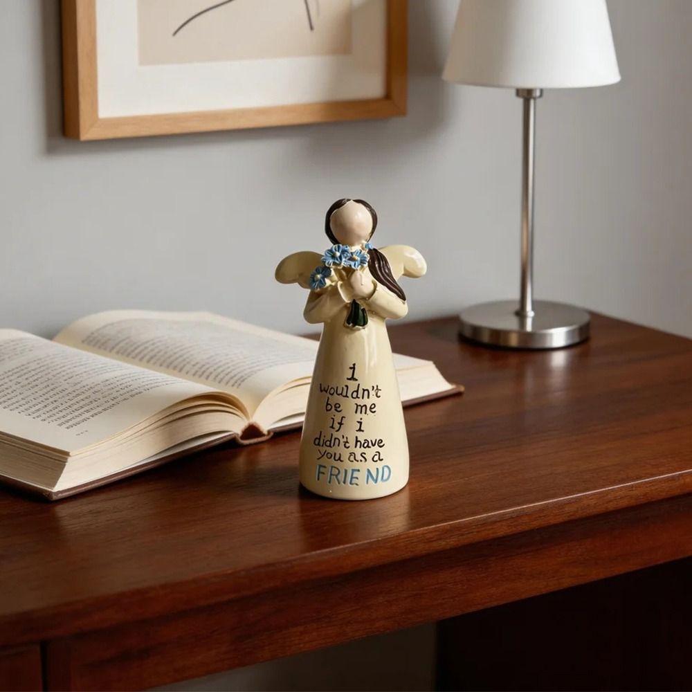 Love and Serenity Angel Ornament Resin Guardian Angel Figurine  for Valentine's Day Mother's Day