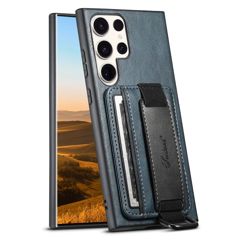 

PU Leather Wallet Phone Case for Samsung Galaxy S26 Plus S26 Ultra S25 S24 S23 S22 FE Ultra Plus Note 20 Ultra Card Holder Cover S23 синий
