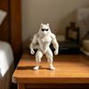 3D Printed Wolf Collectible Figurine Funny Cool Sunglasses Wolf Statue Novelty Animal Sculpture for Office Desktop Shelf Decor