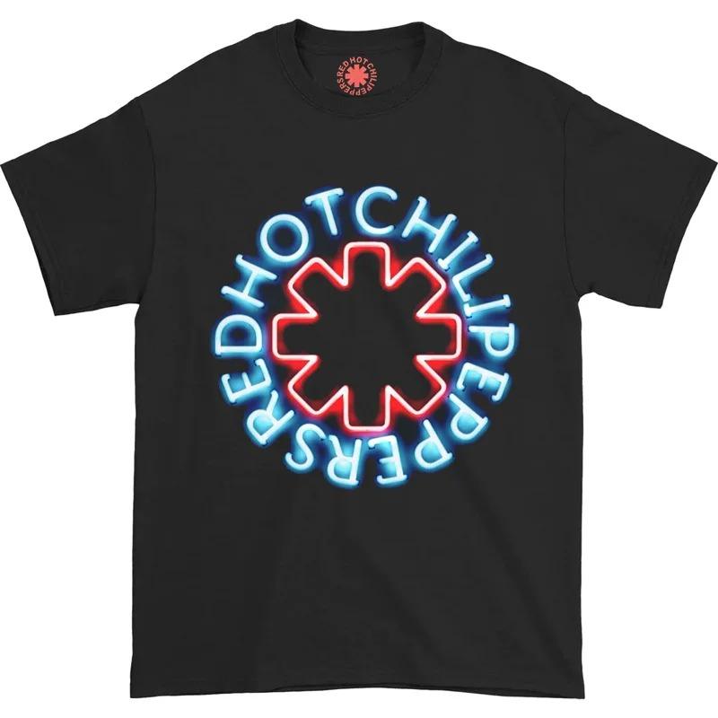 Black White Tshirt Red Hot Chili Peppers Men Cartoon Cool Funny Men Women Harajuku Short-Sleeve Loose Breathable Tops Tees