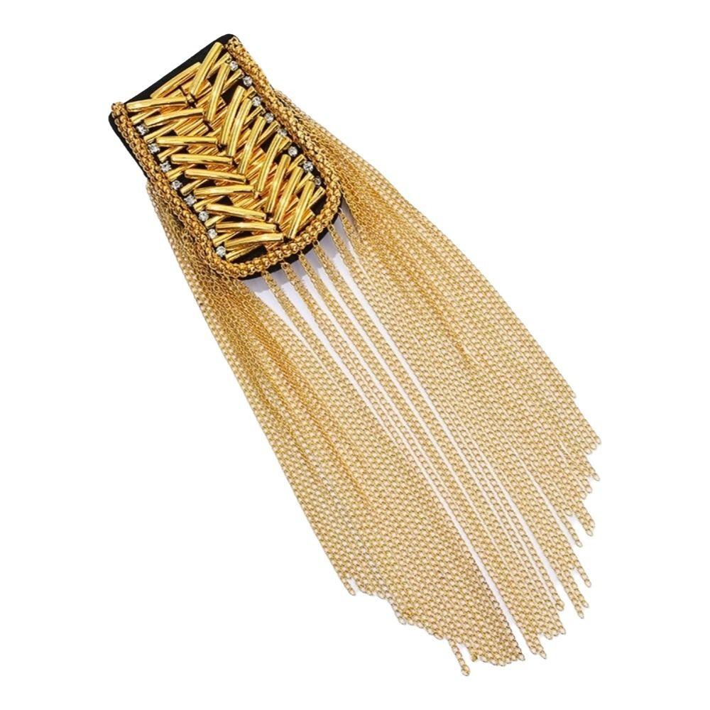 Long Chain Shoulder Jewelry Pin Beads Shoulder Brooch Delicate Clothing Accessories  for Men Women