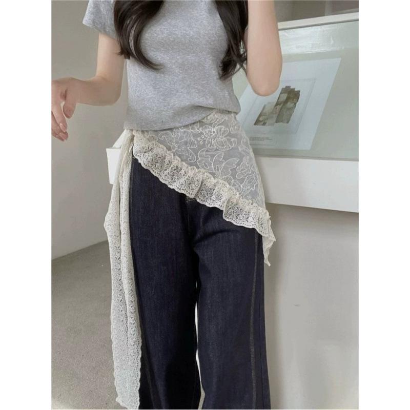 New Style, Lace Lace, Silk Scarf Layering, Fashionable and Versatile, Niche Design Sense, Unique Design, Triangular Irregularity, White Lace