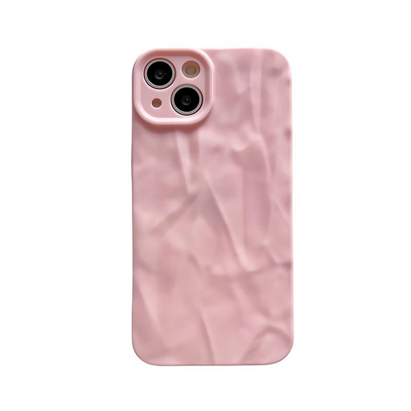 iPhone 12-16 Pro Drop-Proof Pleated Phone Case, Korean Style, for iPhone 13-14