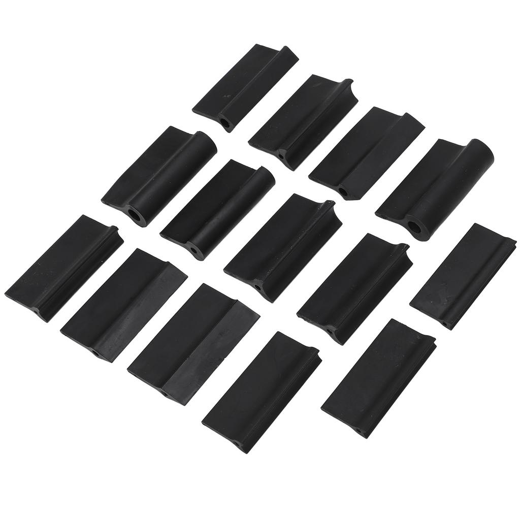 14PCS Bloc de ponçage de contour 3 formes Caoutchouc Noir Outil de polissage de contour flexible pour le travail du bois