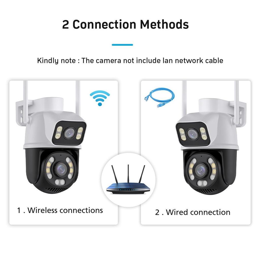 iCSee Dual-Lens Wireless WiFi Camera: HD Full-Color Night Vision & Mobile Remote Outdoor Surveillance