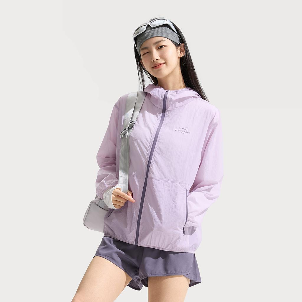 Li Ning Comprehensive Training Series Ice Silk Cool Comfort Sports Windproof Sun Protection Jacket Women Jacket Twilight-Purple AFDV428-5