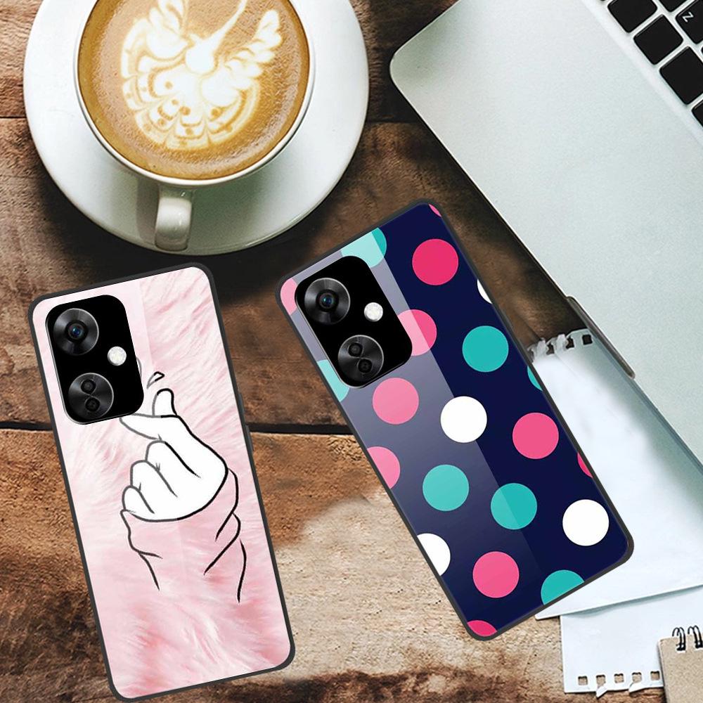 Personalisierte bunte Landschafts-Handyhülle mit gehärtetem Glas für OnePlus NORD CE 3 5G