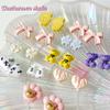 Alloy Heart Bow Milk Tea Beads for DIY Jewelry & Phone Chains