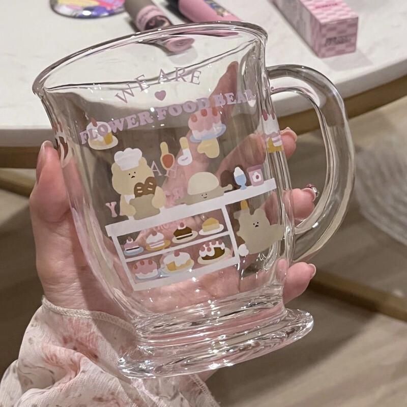 Tazza Grande in Vetro Cartone Animato Carino Shangqi
