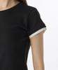 MUSINSA STANDARD WOMAN Women'S Layered Hem Slim T-Shirt [Black/White]
