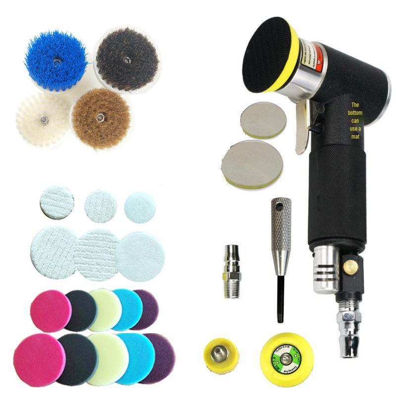 2 to 3-inch Mini Pneumatic Sandpaper Grinder & Polisher with Cleaning Brush Attachment