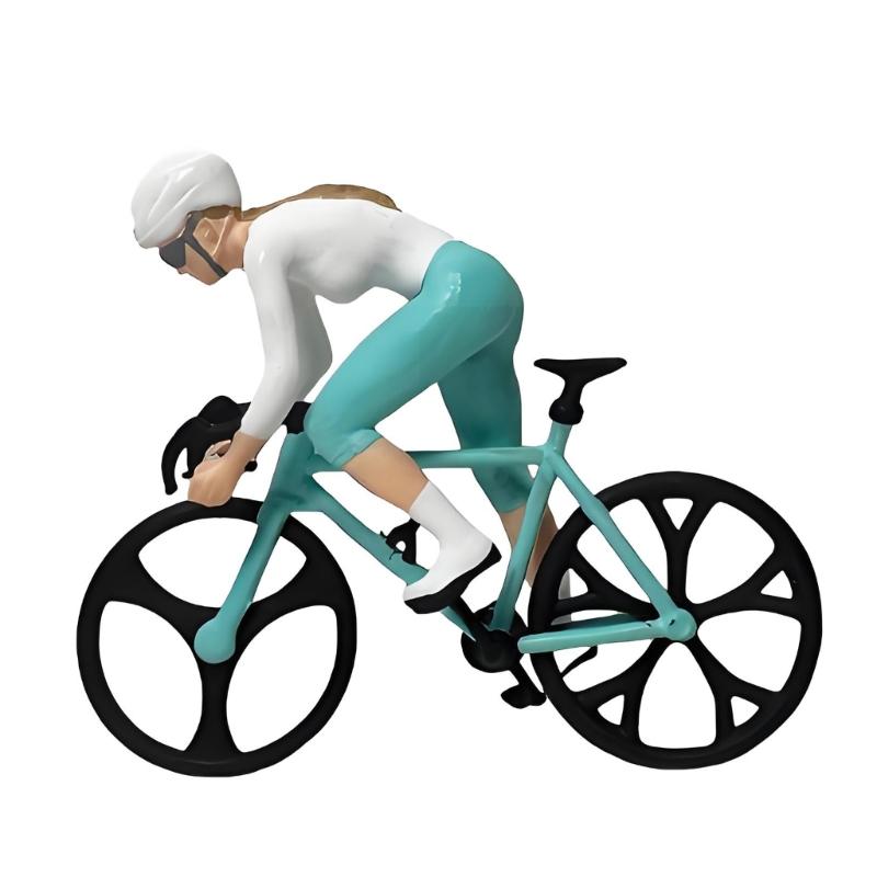 1:64 Cycling Statue Miniature Craft Cycling Scene Miniatures Resin Texture Suitable for Desktop Decorating and Present