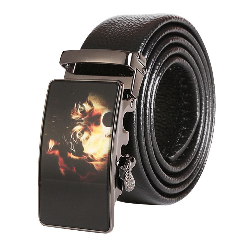 

Top Layer Cowhide Belt, Men s Leather Belt, Men s Leather Automatic Buckle, Fashionable Casual Belt, Formal Belt Tactics 110cm-130cm (random delivery)