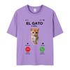 El Gato Is Calling Meme Sad Crying Cat Munchkin Kitty Meme Print T-shirt Hot Sale Fashion Oversized T-shirts Unisex Streetwear