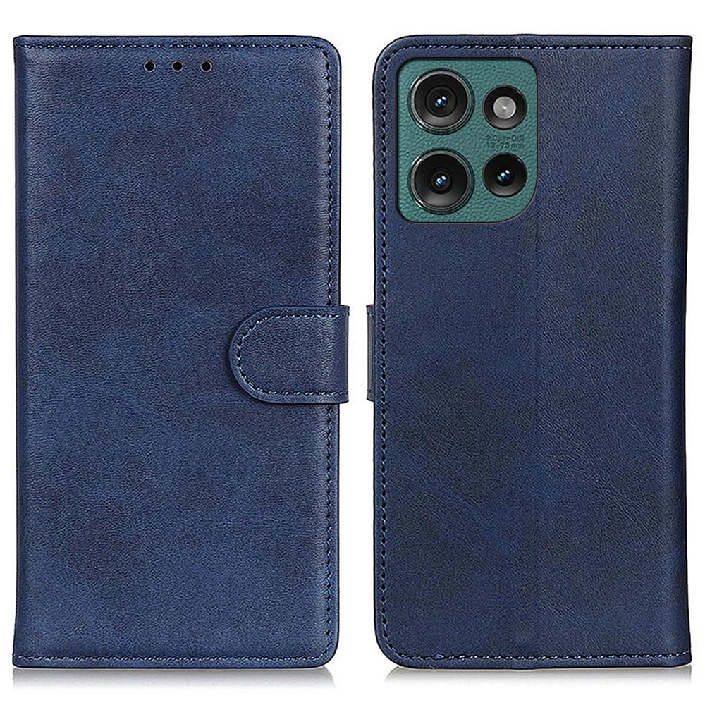 

Для Motorola Edge 50 5G Чехол-подставка Кошелек Кожа с текстурой коровьей шкуры Чехол для телефона Blue