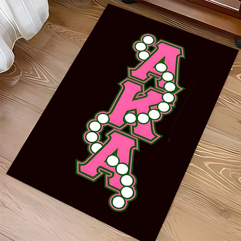 1pc AKA Logo9 Print Area Rug - Soft, Washable Non-Slip Indoor Mat for Office Chairs, Living Room, Home Office Decorative Rug