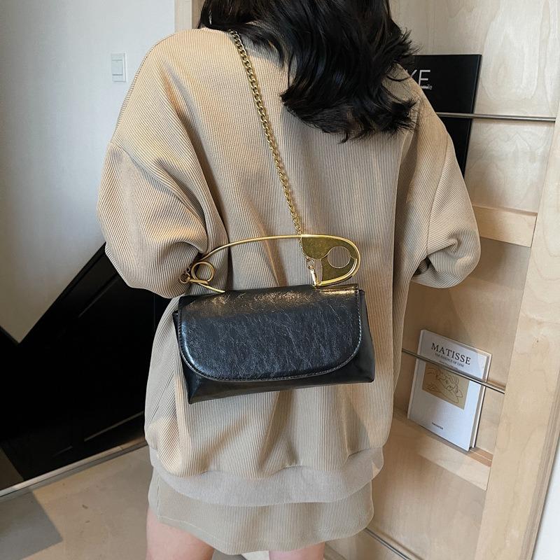New creative personalized paper clip niche women's handbag shoulder bag chain messenger bag