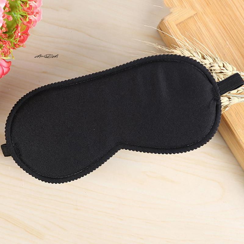 1Pc Black Sleep Eye Mask Sunshade Travel Relaxation Aid Filled Blindfold for Comfortable Eye Rest