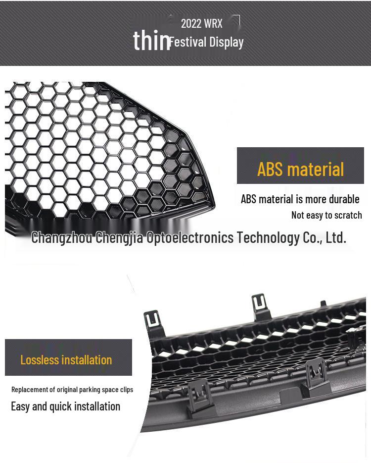 Pearl Black Front Grille for 2022 Subaru WRX Sport (No Logo)