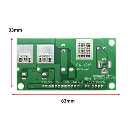 CA-1215 Multi-Voltage Conversion Board: 12V, 5V, 3.3V, 1.5V Module