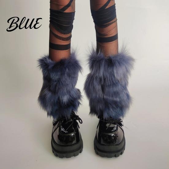 Trendy Faux Fur Cold Weather Winter Fuzzy Warmers Women Accessories Leg Soft Furry Fashion Essentials