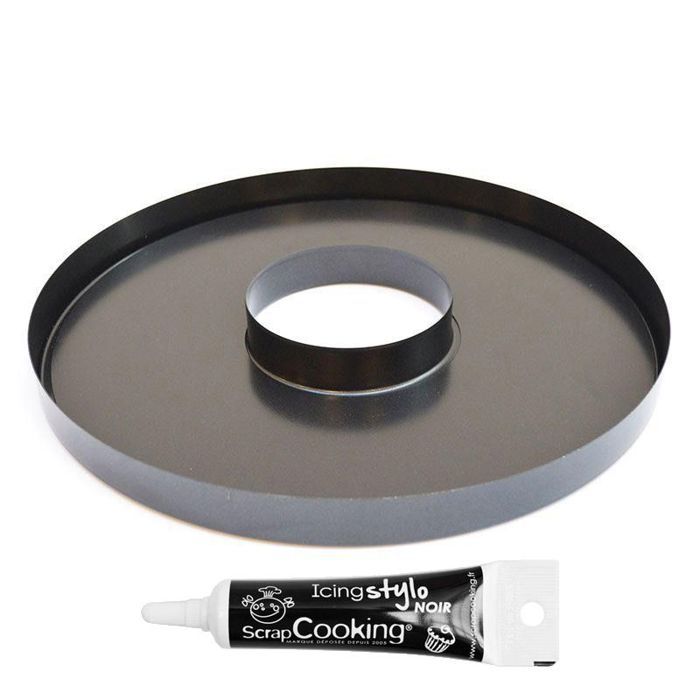 Moule à tarte couronne Ø 30 cm + Stylo de glaçage noir