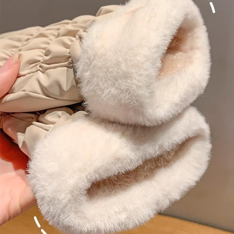 Trendy Warm Thermal Gloves Plush Lining Stylish Windproof for Cold Weather Winter Cycling Skiing Climbing