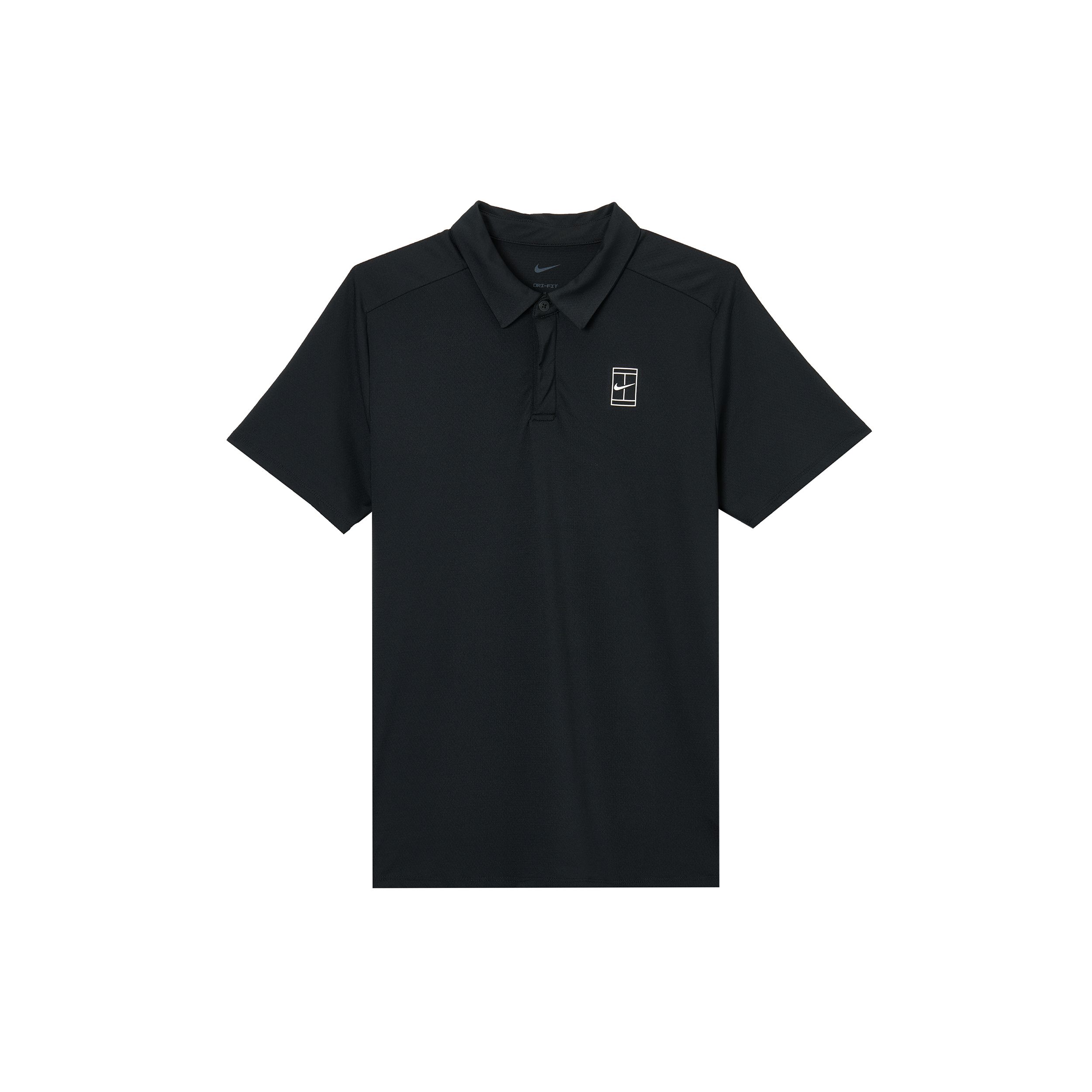 

Nike Court Advantage Dri-Fit Рукав реглан Логотип Быстросохнущий Дышащий Теннисное поло Приталенный крой Футболка с коротким рукавом Мужские топы Черный Белый FZ6908010 S