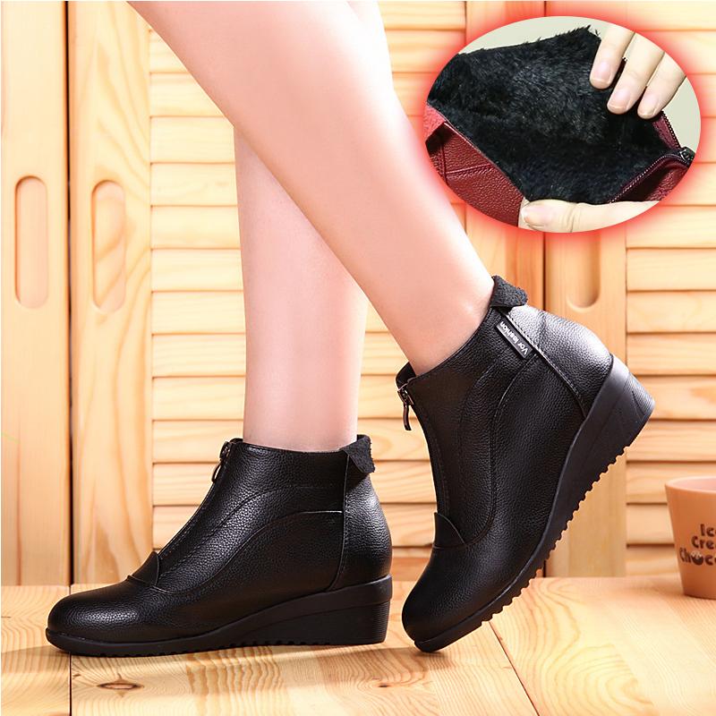 Winter Boots Women Snow Boots Wedge Heels Winter Shoes Women Warm Fur Casual Shoes
