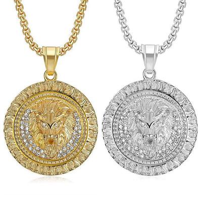 Lion Head Pendant Necklace 2026 Jewelry Fashion Trend Inlaid Zircon Men's Exquisite Jewelry Necklace Accessories