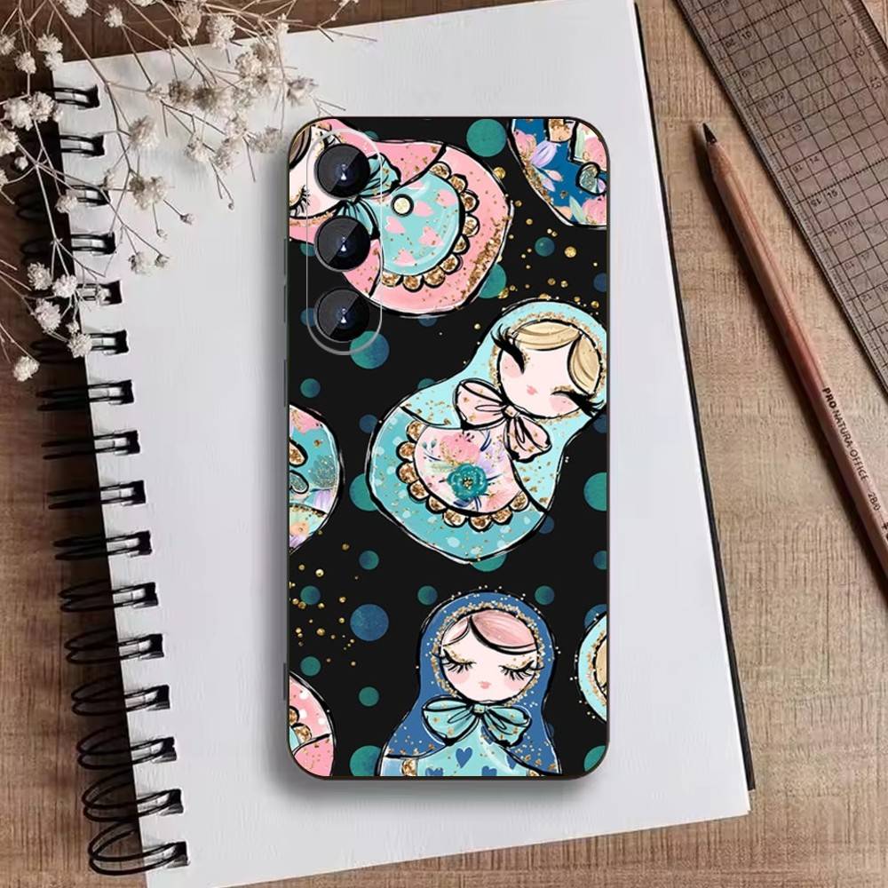 

D-Russian Dolls Matryoshka Phone Case For Samsung Galaxy A73,A21s,A22,A31,A52,A53,A71,A41Soft Black Shell Samsung a71 5g
