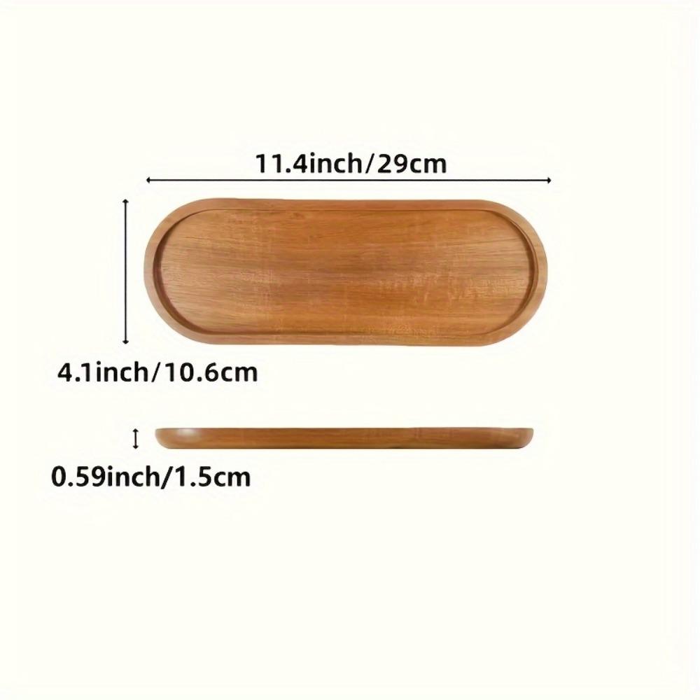 1pc Acacia Wood Serving Tray - Perfect for Serving Variety of Dishes