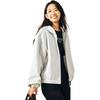 Anta Sports Lifestyle Series Solid Color Zipper Hooded Comfortable Breathable Fleece Warm Loose Jacket Women jackets Cloud-Gray 962448705-2