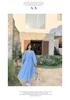 2026 Spring Blue Romantic Chic French Plaid Long Sleeve Maternity Dress