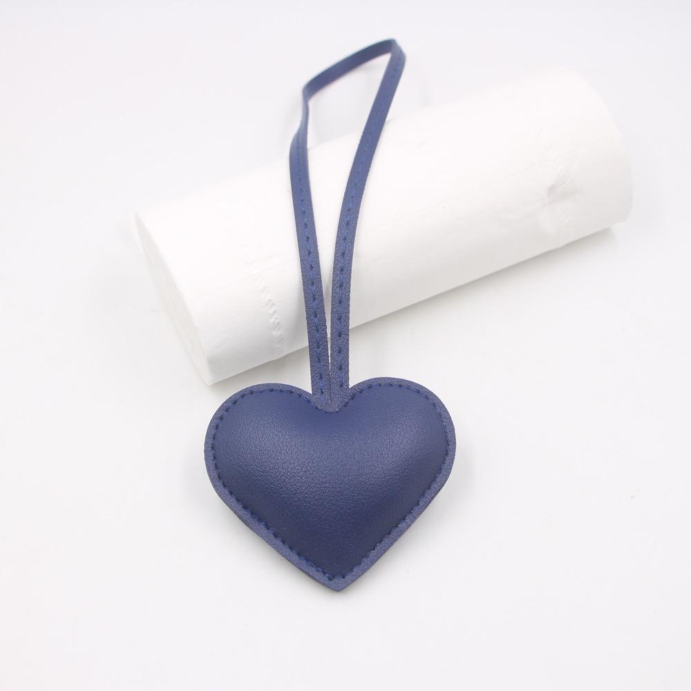 Leather Heart Handbag Pendant with Knotted Lanyard