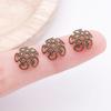 12 Multi-Color Alloy Five-Petal Flower Charm Set for DIY Jewelry