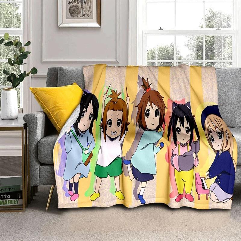 3D Kawaii Girls K-ON Cartoon Cute Lolita Blanket,Soft Throw Blanket for Home Bedroom Bed Sofa Picnic Travel Cover Blanket Kids