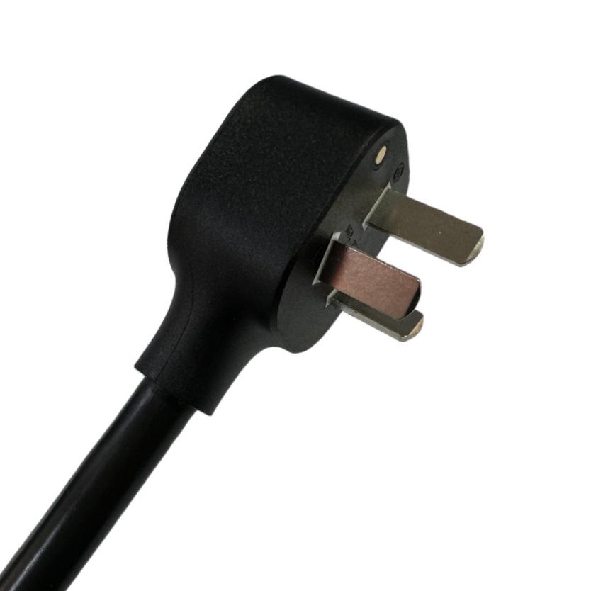 16A Temperature-Controlled Power Cord with Single Plug & TPE Ring Terminal, XH2.54 Connector, 0.3m, Black