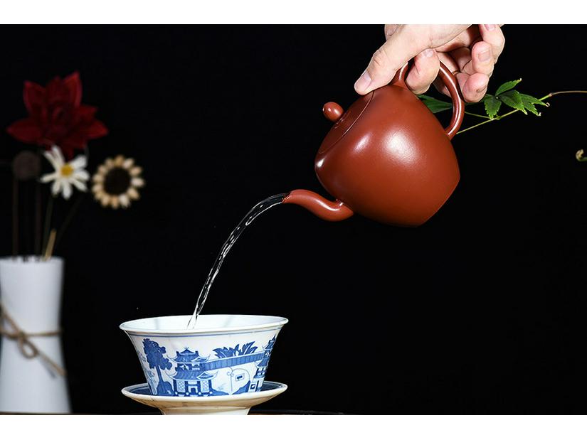 Handmade Yixing Purple Clay Teapot with Dahongpao Design - One-piece Order