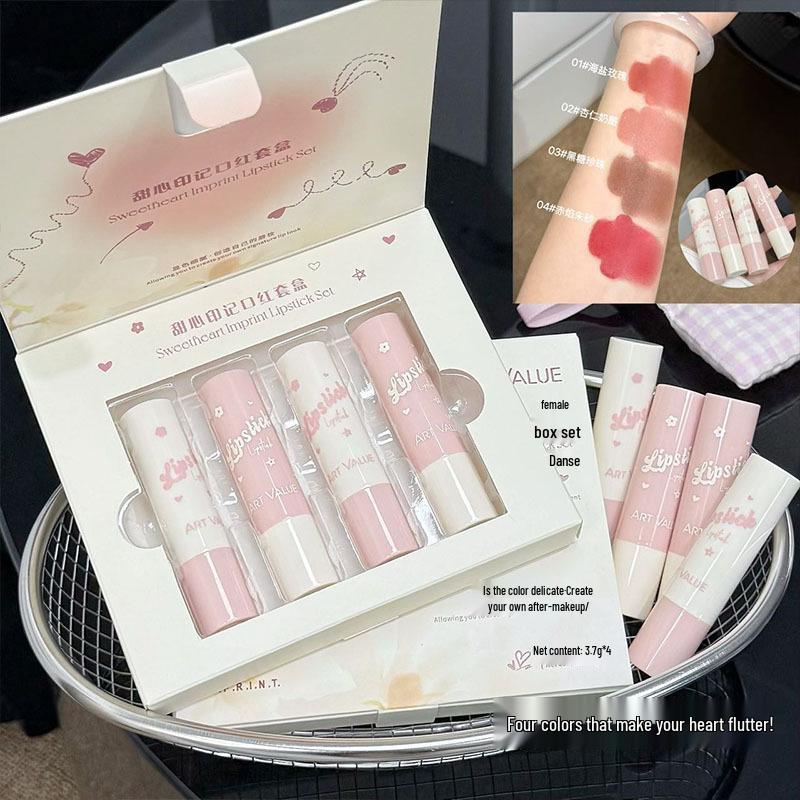 Art Value Sweetheart Lipstick: Soft Mist, Natural Whitening Pink, Single Stick Set