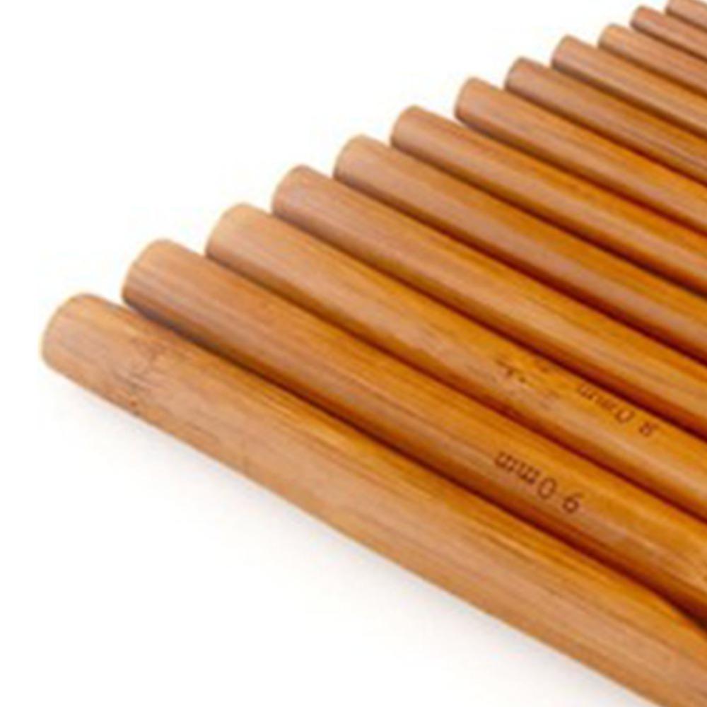12 Pcs Ergonomic Handle Crochet Hooks Carbonized Bamboo Knitting Needles Set For Handmade DIY