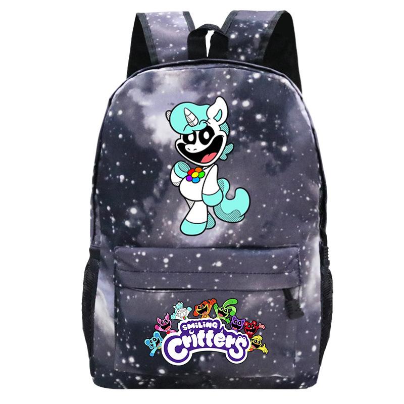 Smiling Critters Smiling Animals College Style Boys And Girls Junior High School Students School Bag Casual Backpack