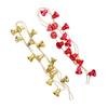 2Pcs Christmas Door String Curtain Red Golden Bells Hanging Decorative Curtains Window Divider Party Wedding Ornament