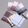 12Pcs Pure Cotton Men's Plaid Handkerchief Business Suit Pocket Towel Thin The Elderly Satin Sweat Wipe 38*38cm